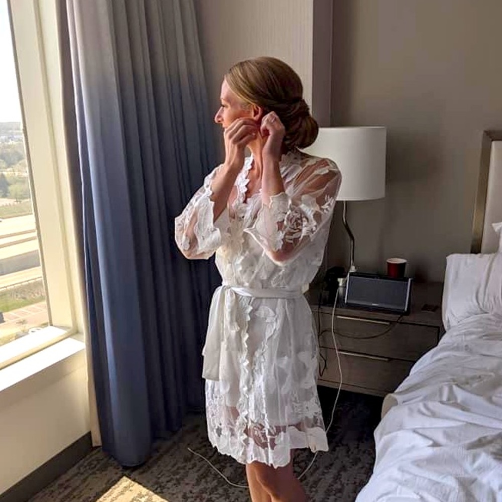 Lace bridal robe